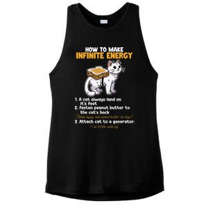 How To Make Infinite Energy Cat Humor Ladies PosiCharge Tri-Blend Wicking Tank