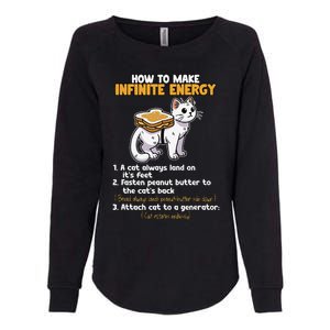 How To Make Infinite Energy Cat Humor Womens California Wash Sweatshirt