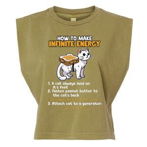 How To Make Infinite Energy Cat Humor Garment-Dyed Women's Muscle Tee