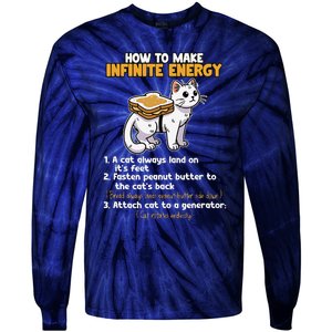 How To Make Infinite Energy Cat Humor Tie-Dye Long Sleeve Shirt