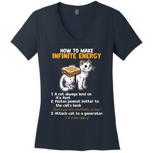 How To Make Infinite Energy Cat Humor Women's V-Neck T-Shirt