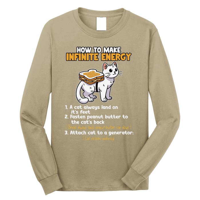 How To Make Infinite Energy Cat Humor Long Sleeve Shirt