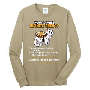 How To Make Infinite Energy Cat Humor Tall Long Sleeve T-Shirt