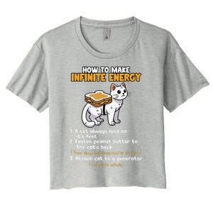 How To Make Infinite Energy Cat Humor Women's Crop Top Tee