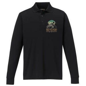 Hiking The Mountains Are Calling And I Must Go Performance Long Sleeve Polo