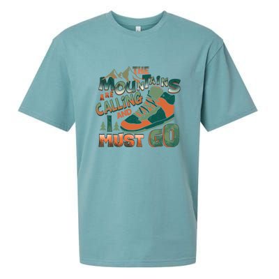 Hiking The Mountains Are Calling I Must Go Gift Hiking Shoes Sueded Cloud Jersey T-Shirt