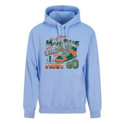 Hiking The Mountains Are Calling I Must Go Gift Hiking Shoes Unisex Surf Hoodie