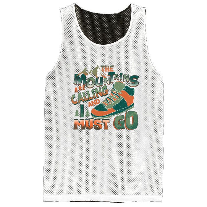 Hiking The Mountains Are Calling I Must Go Gift Hiking Shoes Mesh Reversible Basketball Jersey Tank