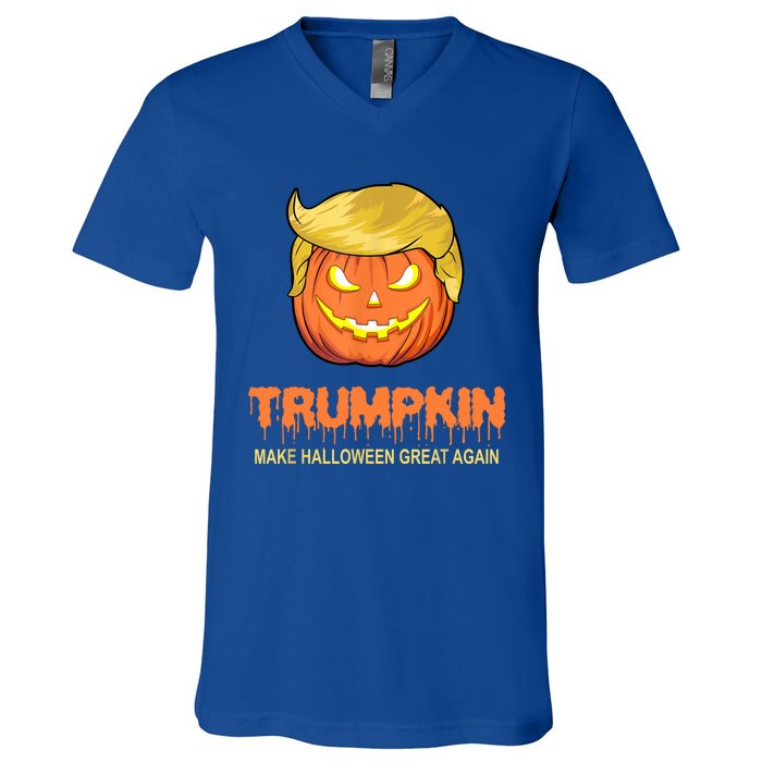 Halloween Trumpkin Make Halloween Great Again V-Neck T-Shirt