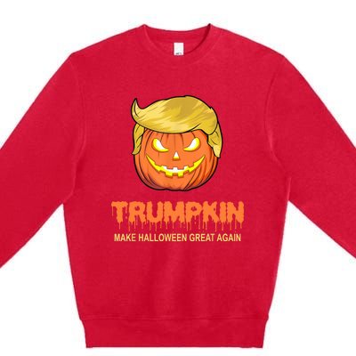 Halloween Trumpkin Make Halloween Great Again Premium Crewneck Sweatshirt