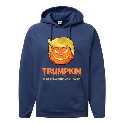 Halloween Trumpkin Make Halloween Great Again Performance Fleece Hoodie