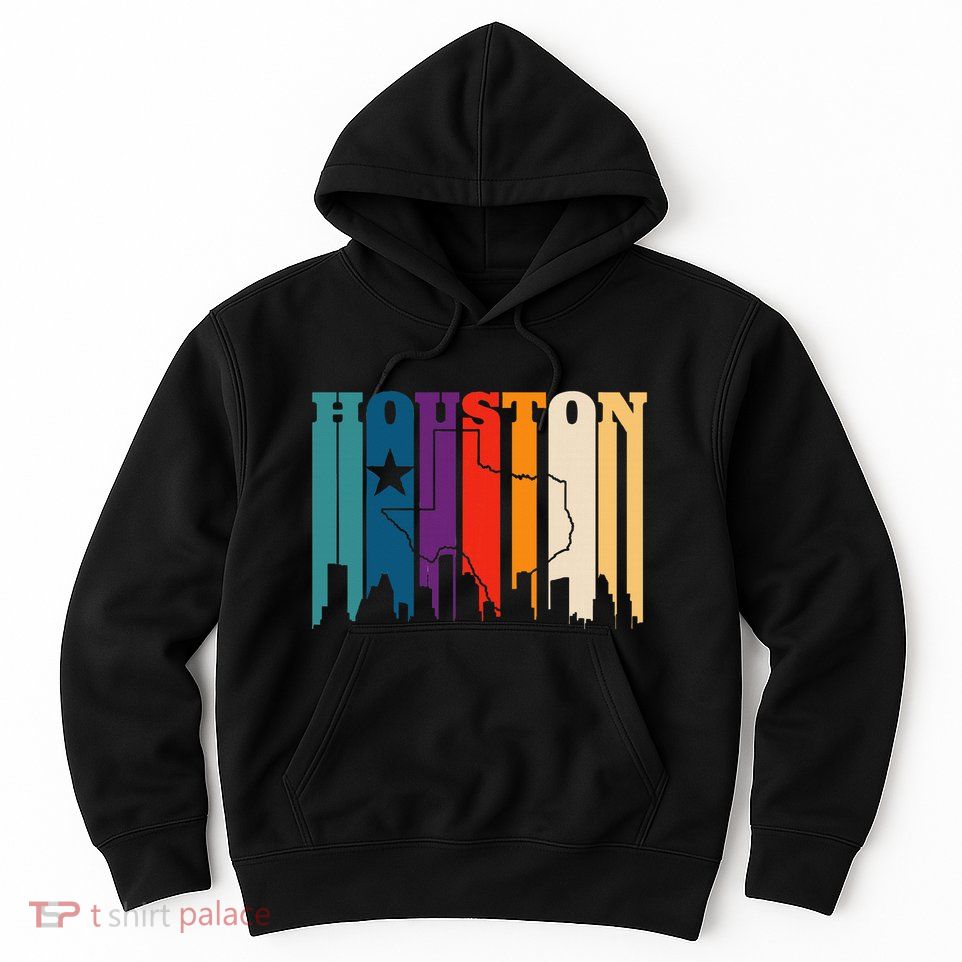 Houston Texas Map Skyline Gift Texas Home State Souvenir Hoodie