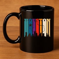 Houston Texas Map Skyline Gift Texas Home State Souvenir 11oz C Handle Ceramic Mug