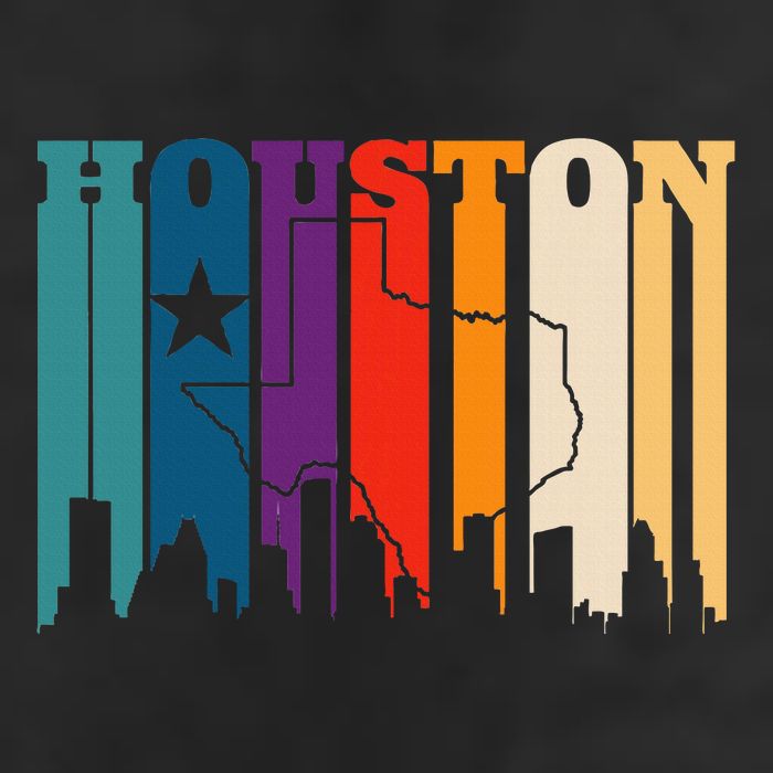 Houston Texas Map Skyline Gift Texas Home State Souvenir 11oz C Handle Ceramic Mug