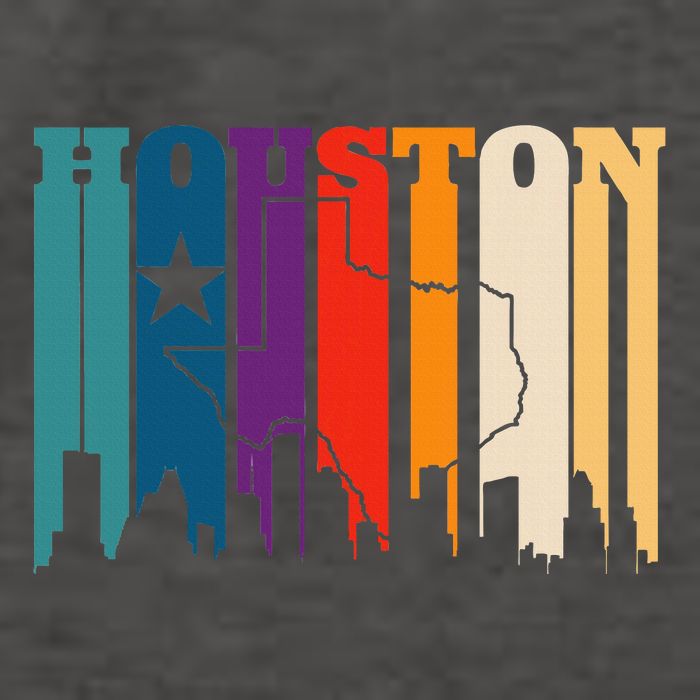 Houston Texas Map Skyline Gift Texas Home State Souvenir Vector Backpack