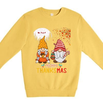 Happy Thanksgiving Merry Christmas Happy Thanksmas Gnome Premium Crewneck Sweatshirt