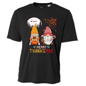 Happy Thanksgiving Merry Christmas Happy Thanksmas Gnome Cooling Performance Crew T-Shirt