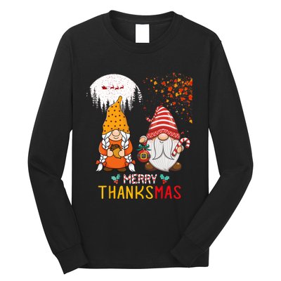 Happy Thanksgiving Merry Christmas Happy Thanksmas Gnome Long Sleeve Shirt