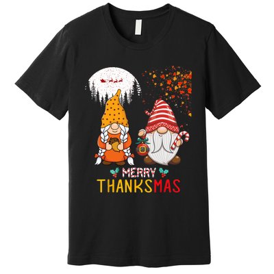 Happy Thanksgiving Merry Christmas Happy Thanksmas Gnome Premium T-Shirt