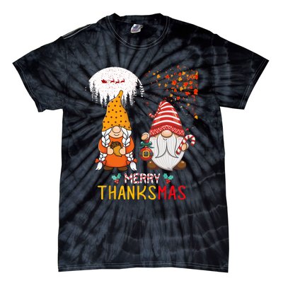 Happy Thanksgiving Merry Christmas Happy Thanksmas Gnome Tie-Dye T-Shirt