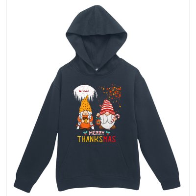 Happy Thanksgiving Merry Christmas Happy Thanksmas Gnome Urban Pullover Hoodie