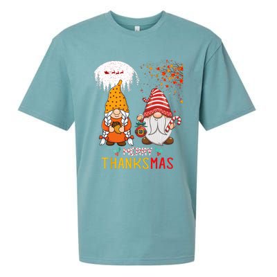 Happy Thanksgiving Merry Christmas Happy Thanksmas Gnome Sueded Cloud Jersey T-Shirt