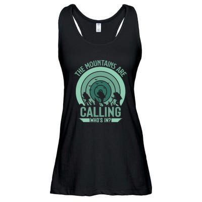 Hiking The Mountains Are Calling Whos In Gift Ladies Essential Flowy Tank