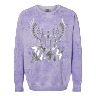 Hawk Tuah Metal Hawk Eagle Colorblast Crewneck Sweatshirt