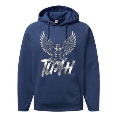 Hawk Tuah Metal Hawk Eagle Performance Fleece Hoodie