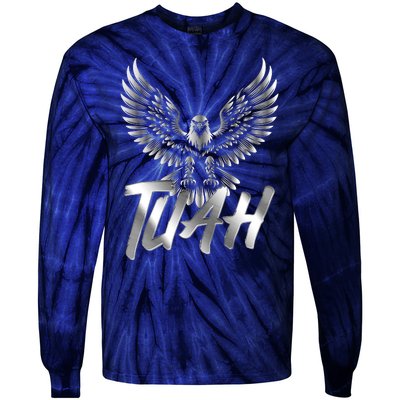 Hawk Tuah Metal Hawk Eagle Tie-Dye Long Sleeve Shirt