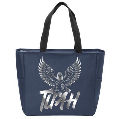 Hawk Tuah Metal Hawk Eagle Zip Tote Bag