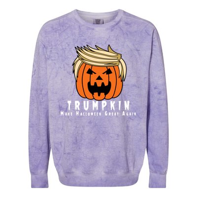 Halloween Trumpkin Make Halloween Great Again Cute Gift Colorblast Crewneck Sweatshirt