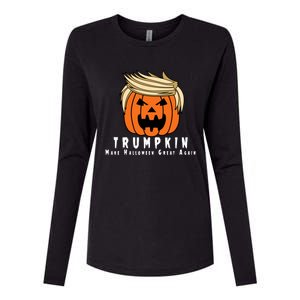 Halloween Trumpkin Make Halloween Great Again Cute Gift Womens Cotton Relaxed Long Sleeve T-Shirt