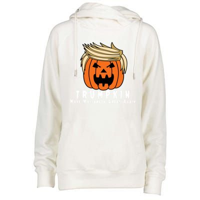 Halloween Trumpkin Make Halloween Great Again Cute Gift Womens Funnel Neck Pullover Hood