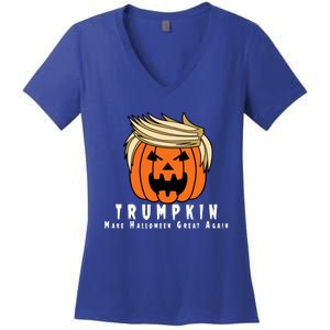 Halloween Trumpkin Make Halloween Great Again Cute Gift Women's V-Neck T-Shirt