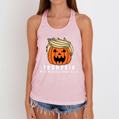 Halloween Trumpkin Make Halloween Great Again Cute Gift Women's Knotted Racerback Tank