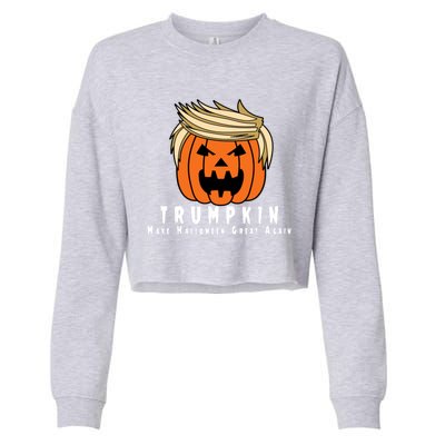 Halloween Trumpkin Make Halloween Great Again Cute Gift Cropped Pullover Crew