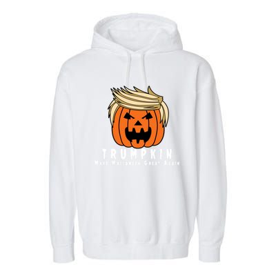 Halloween Trumpkin Make Halloween Great Again Cute Gift Garment-Dyed Fleece Hoodie