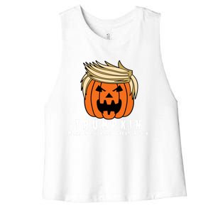 Halloween Trumpkin Make Halloween Great Again Cute Gift Women's Racerback Cropped Tank