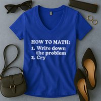 How To Math Write Down The Problem And Cry Women's V-Neck T-Shirt