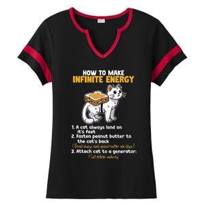 How To Make Infinite Energy Cat Humor Minimalist Ladies Halftime Notch Neck Tee