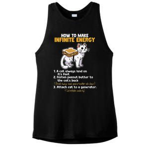 How To Make Infinite Energy Cat Humor Minimalist Ladies PosiCharge Tri-Blend Wicking Tank