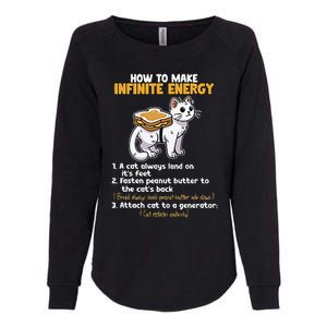 How To Make Infinite Energy Cat Humor Minimalist Womens California Wash Sweatshirt