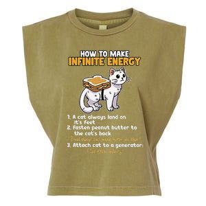 How To Make Infinite Energy Cat Humor Minimalist Garment-Dyed Women's Muscle Tee