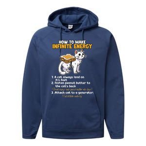 How To Make Infinite Energy Cat Humor Minimalist Performance Fleece Hoodie