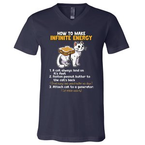 How To Make Infinite Energy Cat Humor Minimalist V-Neck T-Shirt