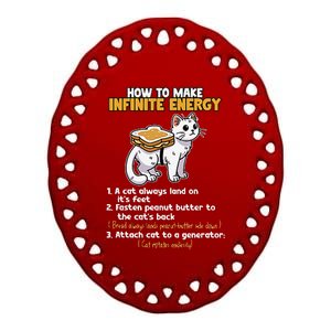 How To Make Infinite Energy Cat Humor Minimalist Ceramic Oval Ornament