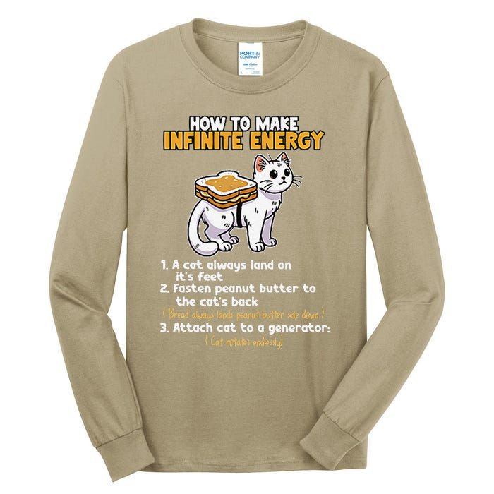 How To Make Infinite Energy Cat Humor Minimalist Tall Long Sleeve T-Shirt