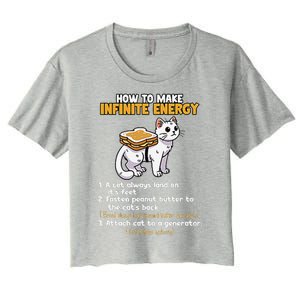 How To Make Infinite Energy Cat Humor Minimalist Women's Crop Top Tee