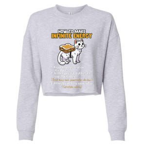 How To Make Infinite Energy Cat Humor Minimalist Cropped Pullover Crew